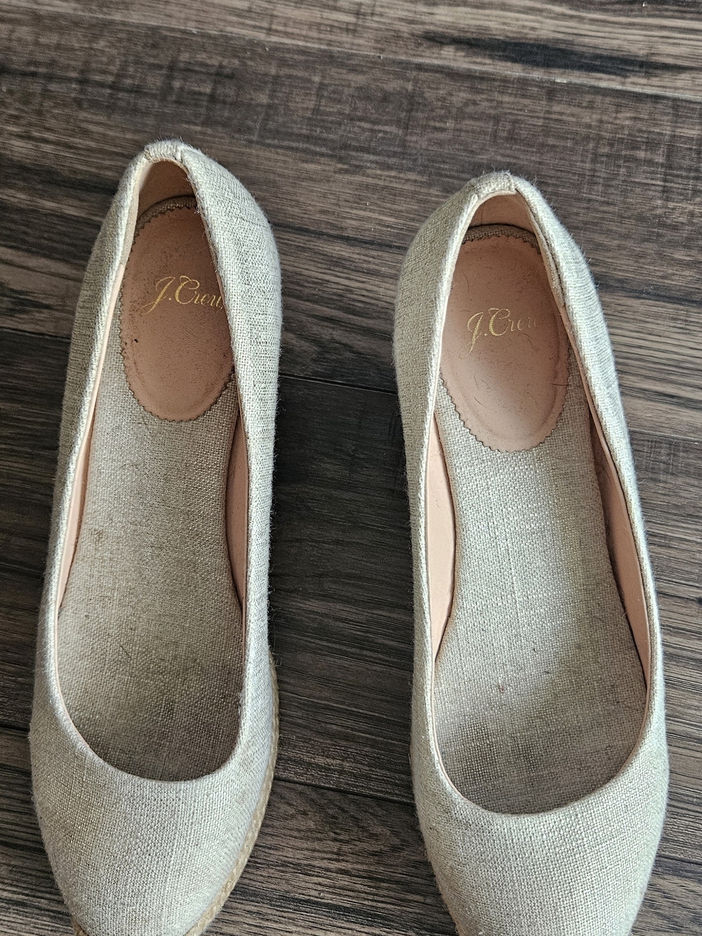 J. Crew Natural Linen Wedge Shoes
